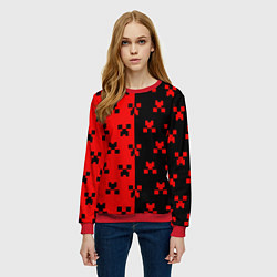 Свитшот женский MINECRAFT CREEPER, цвет: 3D-красный — фото 2