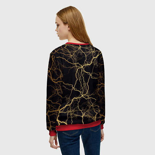 Женский свитшот Meowcles Fortnite 2 / 3D-Красный – фото 4