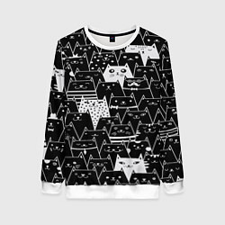 Свитшот женский КОТЫ BLACK, цвет: 3D-белый