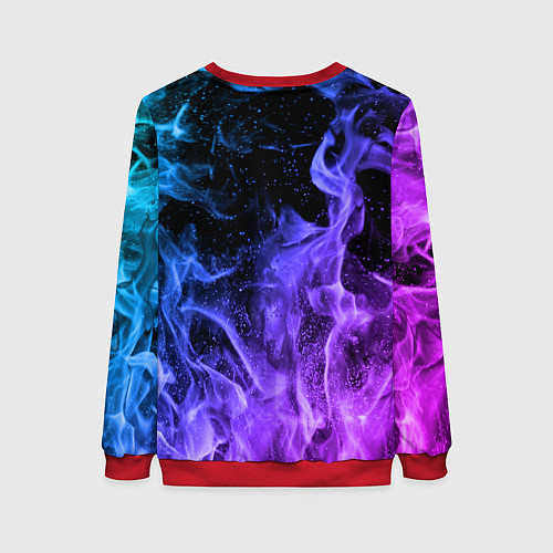 Женский свитшот ОГОНЬ НЕОН / 3D-Красный – фото 2