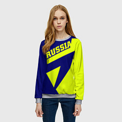 Свитшот женский Russia, цвет: 3D-меланж — фото 2
