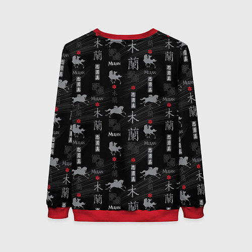 Женский свитшот Mulan Black Pattern / 3D-Красный – фото 2