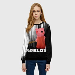 Свитшот женский Roblox Piggy, цвет: 3D-черный — фото 2