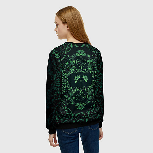 Женский свитшот Узоры / 3D-Черный – фото 4