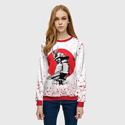 Свитшот женский Самурай в каплях крови Z, цвет: 3D-красный — фото 2