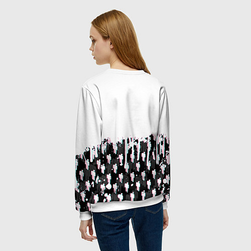 Женский свитшот BILLIE EILISH GLITCH / 3D-Белый – фото 4