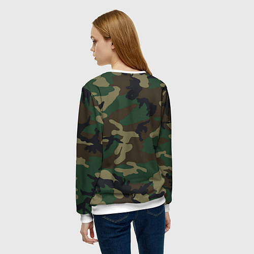 Женский свитшот Рваный камуфляж ВДВ / 3D-Белый – фото 4