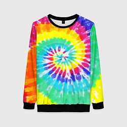 Свитшот женский TIE-DYE СТЕНА, цвет: 3D-черный