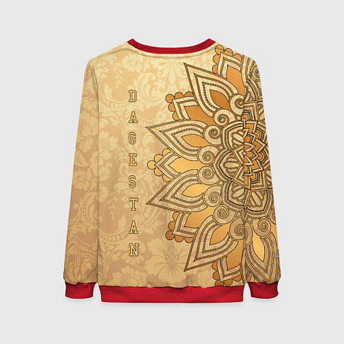 Женский свитшот Дагестан в золоте / 3D-Красный – фото 2