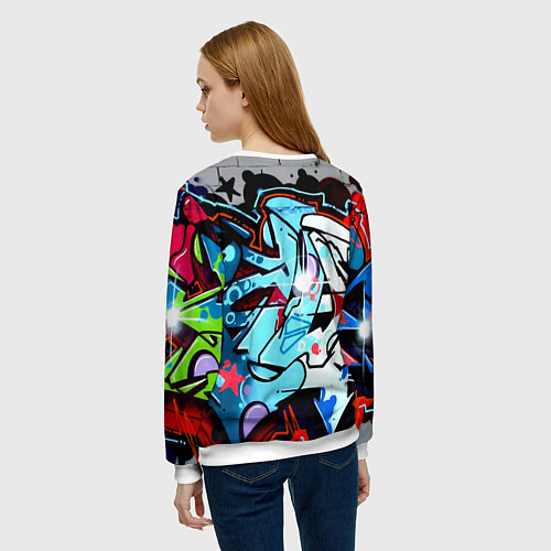 Женский свитшот GTA LIFE / 3D-Белый – фото 4