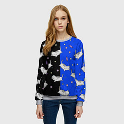 Свитшот женский КИСЫ, цвет: 3D-меланж — фото 2