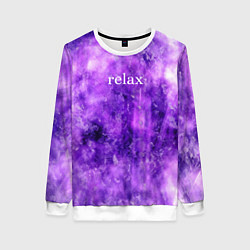 Свитшот женский Relax, цвет: 3D-белый