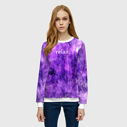 Свитшот женский Relax, цвет: 3D-белый — фото 2