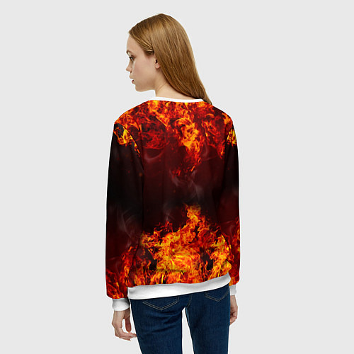 Женский свитшот Огонь / 3D-Белый – фото 4