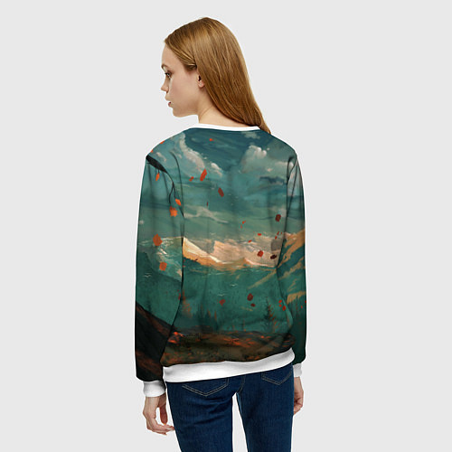 Женский свитшот Горы / 3D-Белый – фото 4