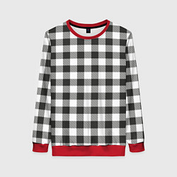 Женский свитшот Черно-белая клетка