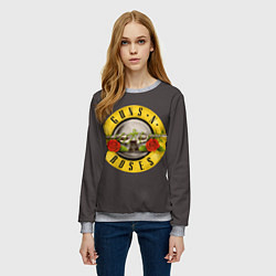 Свитшот женский Guns n Roses, цвет: 3D-меланж — фото 2