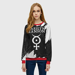 Свитшот женский MARILYN MANSON М МЭНСОН, цвет: 3D-красный — фото 2