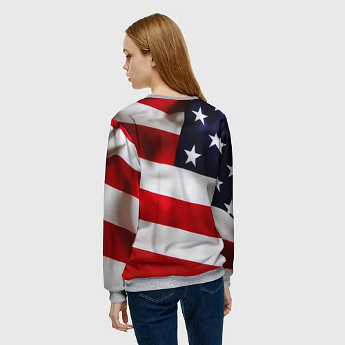 Женский свитшот США USA / 3D-Меланж – фото 4