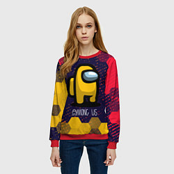 Свитшот женский AMONG US АМОНГ АС, цвет: 3D-красный — фото 2