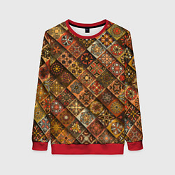 Свитшот женский СЛАВЯНСКАЯ СИМВОЛИКА, цвет: 3D-красный