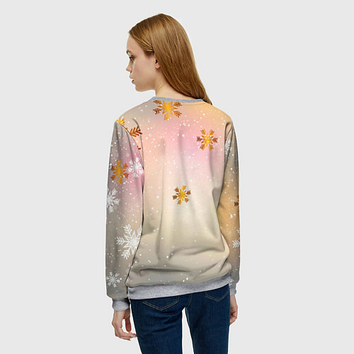 Женский свитшот Новогодний кот / 3D-Меланж – фото 4