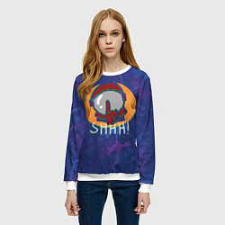 Свитшот женский Among us shhhhh, цвет: 3D-белый — фото 2