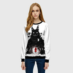 Свитшот женский Красная шапочка, цвет: 3D-черный — фото 2