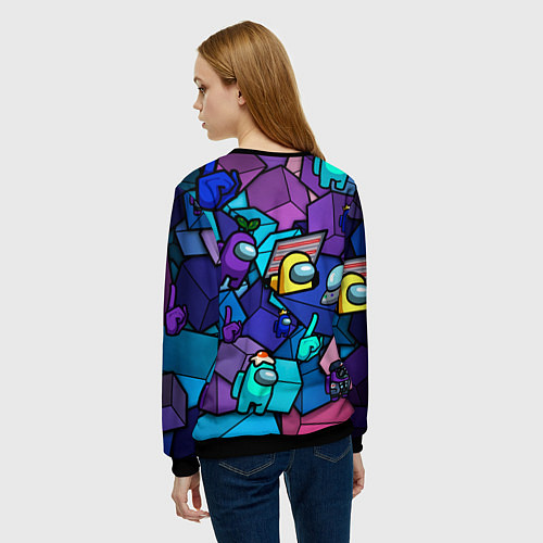 Женский свитшот Among Us кубики / 3D-Черный – фото 4