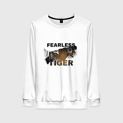 Свитшот женский Fearless tiger, цвет: 3D-белый