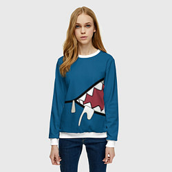 Свитшот женский Акула gawr gura, цвет: 3D-белый — фото 2