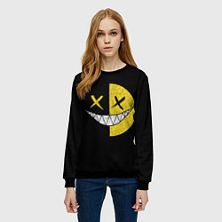 Свитшот женский SMILE, цвет: 3D-черный — фото 2
