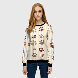 Свитшот женский Лапки, цвет: 3D-черный — фото 2