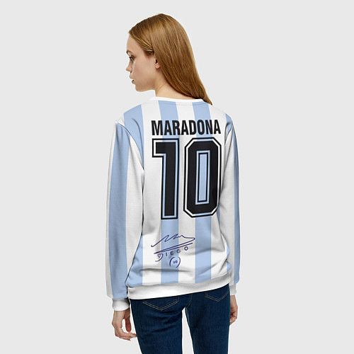 Женский свитшот Diego Maradona 10 Автограф / 3D-Белый – фото 4