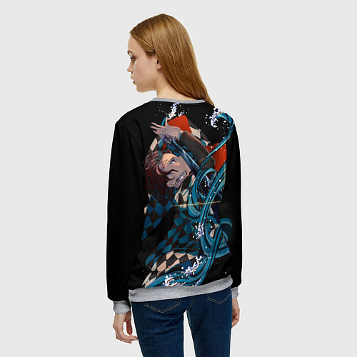 Женский свитшот КЛИНОК РАССЕКАЮЩИЙ ДЕМОНОВ / 3D-Меланж – фото 4