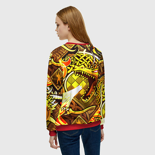 Женский свитшот CS GO DRAGON LORE / 3D-Красный – фото 4