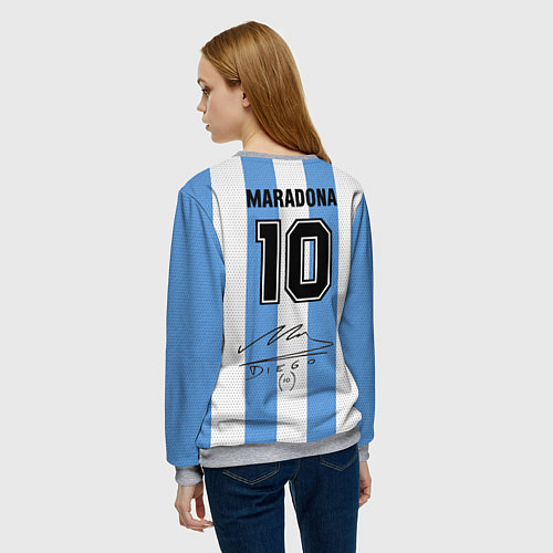 Женский свитшот Джерси Марадоны с автографом / 3D-Меланж – фото 4