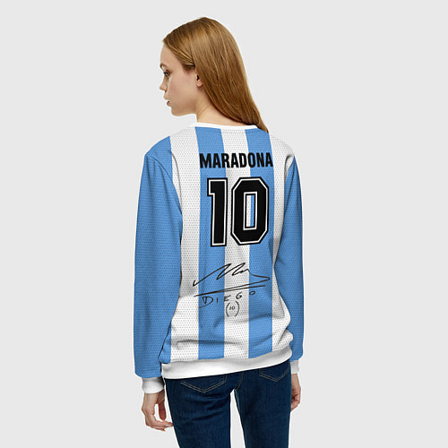 Женский свитшот Джерси Марадоны с автографом / 3D-Белый – фото 4