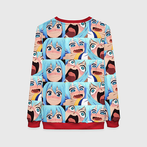 Женский свитшот Аква Коносуба Aqua Konosuba / 3D-Красный – фото 2