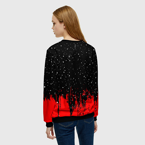 Женский свитшот AMONG US - НЕ ВЕРЬ НИКОМУ / 3D-Черный – фото 4