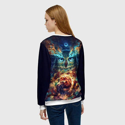 Женский свитшот Сова Космос / 3D-Белый – фото 4
