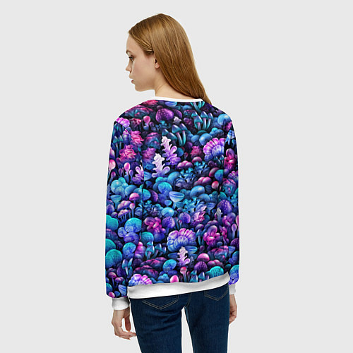 Женский свитшот Волшебные грибы / 3D-Белый – фото 4