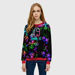 Свитшот женский Among Us New Year, цвет: 3D-красный — фото 2