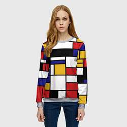Свитшот женский Color blocking, цвет: 3D-меланж — фото 2