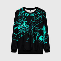 Свитшот женский Neon Dragon, цвет: 3D-черный