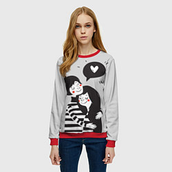 Свитшот женский Любовь, цвет: 3D-красный — фото 2
