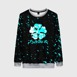 Свитшот женский Черный клевер, цвет: 3D-меланж