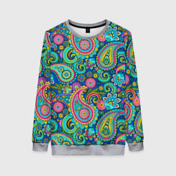 Свитшот женский Славянские Узоры, цвет: 3D-меланж