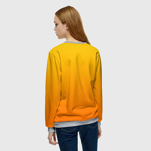 Женский свитшот Оранжевый градиент / 3D-Меланж – фото 4