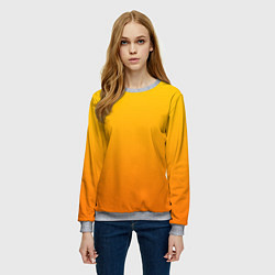 Свитшот женский Оранжевый градиент, цвет: 3D-меланж — фото 2